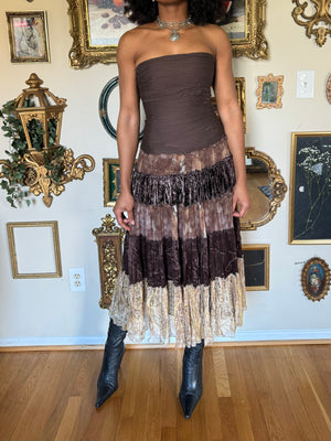 Brown Silk Dress