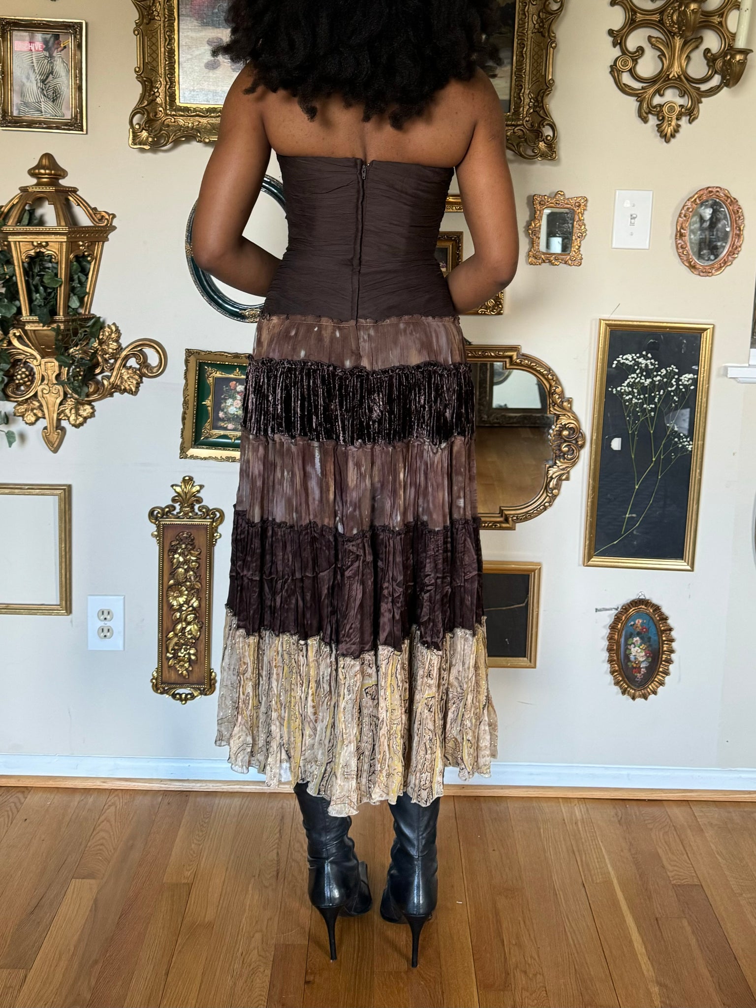 Brown Silk Dress