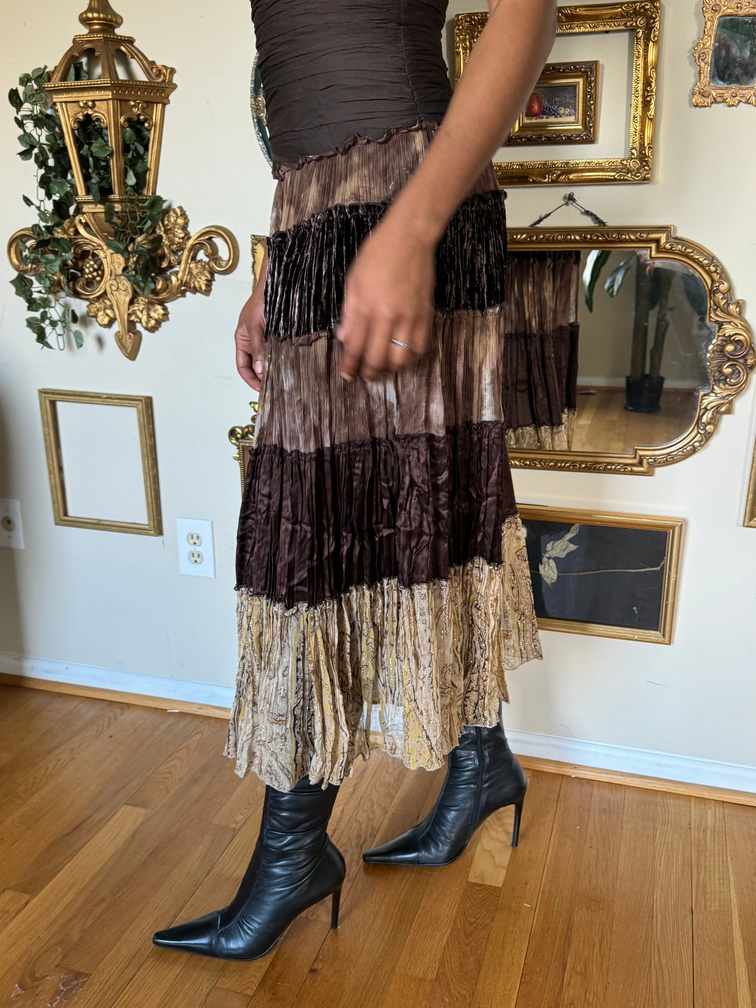 Brown Silk Dress